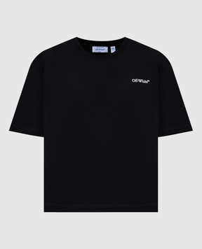 Off-White Чорна футболка з логотипом OWAA124F25JER008