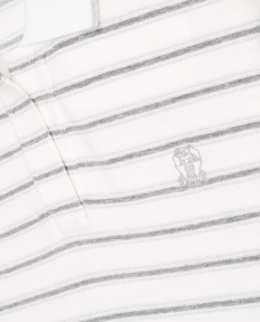 Brunello Cucinelli Дитяче поло в смужку з люрексом BQ987T481C