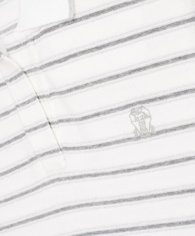 Brunello Cucinelli Дитяче поло в смужку з люрексом BQ987T481C зображення 3