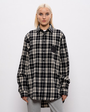 Vetements Черная удлиненная рубашка в клетку ME76FS059BWw