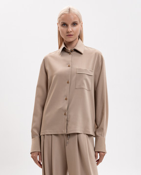 Ermanno Scervino Бежевая рубашка из шерсти D492K387YXJ