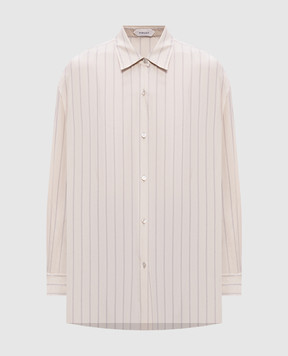 Versace Бежева блуза із шовку в смужку 10244301A17906