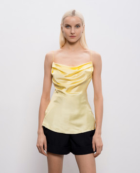 Balmain Жовтий топ із шовку GF1AD400SE95