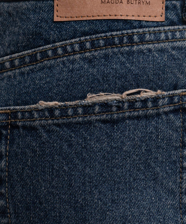 Magda Butrym Синие джинсы с эффектом потертости DENIM01PANTS125926 изображение 5