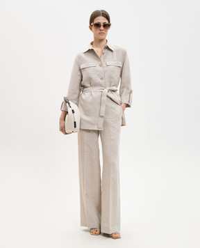 Peserico Бежевые брюки из льна P0433502629