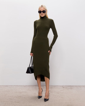 Victoria Beckham Зеленый гольф с шерстью мериноса в рубчике 1426KJU007539A
