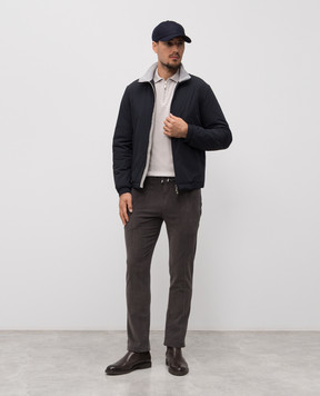 Doriani Cashmere Серое поло из шерсти, шелка и кашемира 18082ZEZIP79