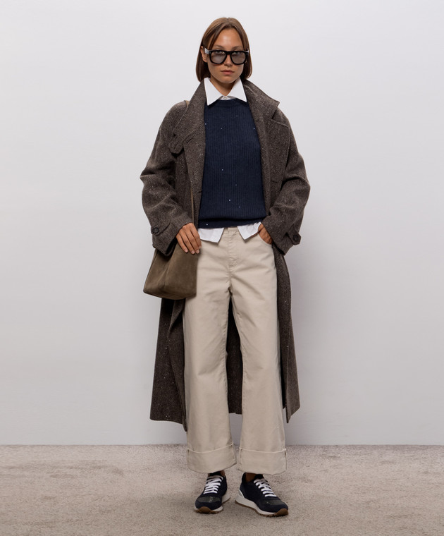 Brunello Cucinelli Синий свитер с шерстью MPG737800 изображение 2