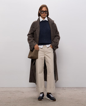 Brunello Cucinelli Синий свитер с шерстью MPG737800