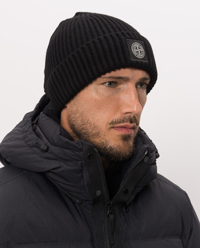 Stone Island Чорна шапка з вовни L2S15N100002S00C3