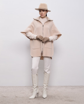 Peserico Бежевий кейп з вовни і кашеміру S22060E3194B