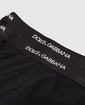 Dolce&Gabbana Дитячий набір чорних трусів-боксерів з контрастним логотипом L4J701ON00G