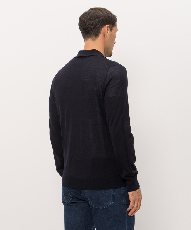Cashmere&Whiskey Синее поло из шерсти MU10151318465R изображение 4