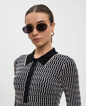 Off-White Золотые очки Frisco с логотипом OERI152F25MET001