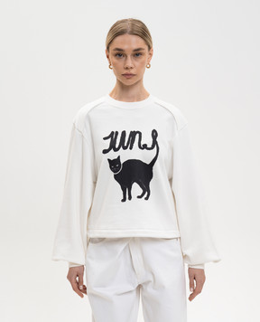 Juun.j Білий світшот з принтом JW6141W020