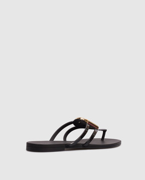 Dolce&Gabbana Чорні шльопанці з фактурною монограмою CW2418AY817