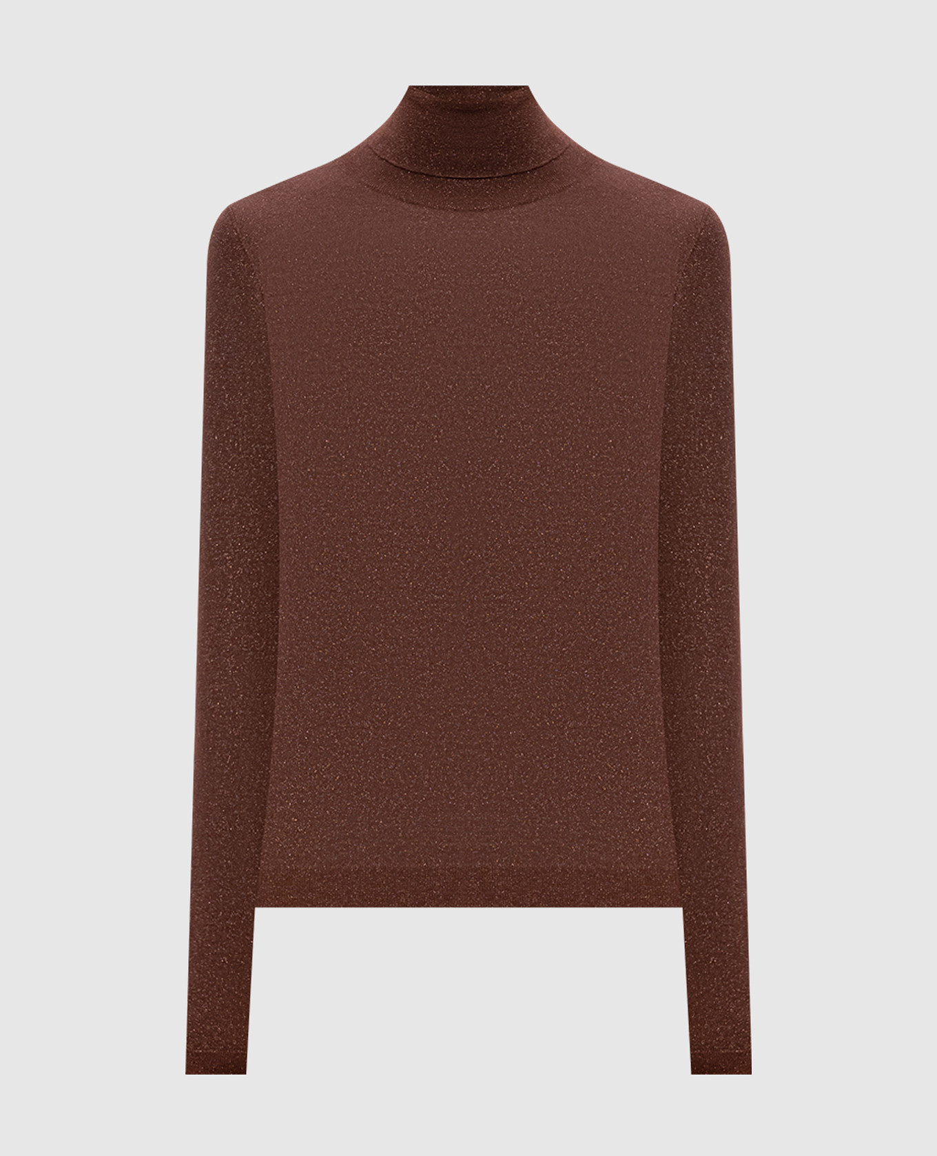 Коричневый гольф с кашемиром и шелком с люрексом