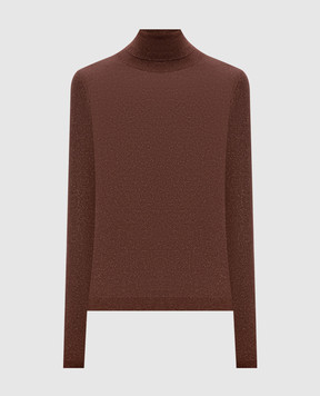 Brunello Cucinelli Коричневий гольф з кашеміром та шовком з люрексом M41800063P
