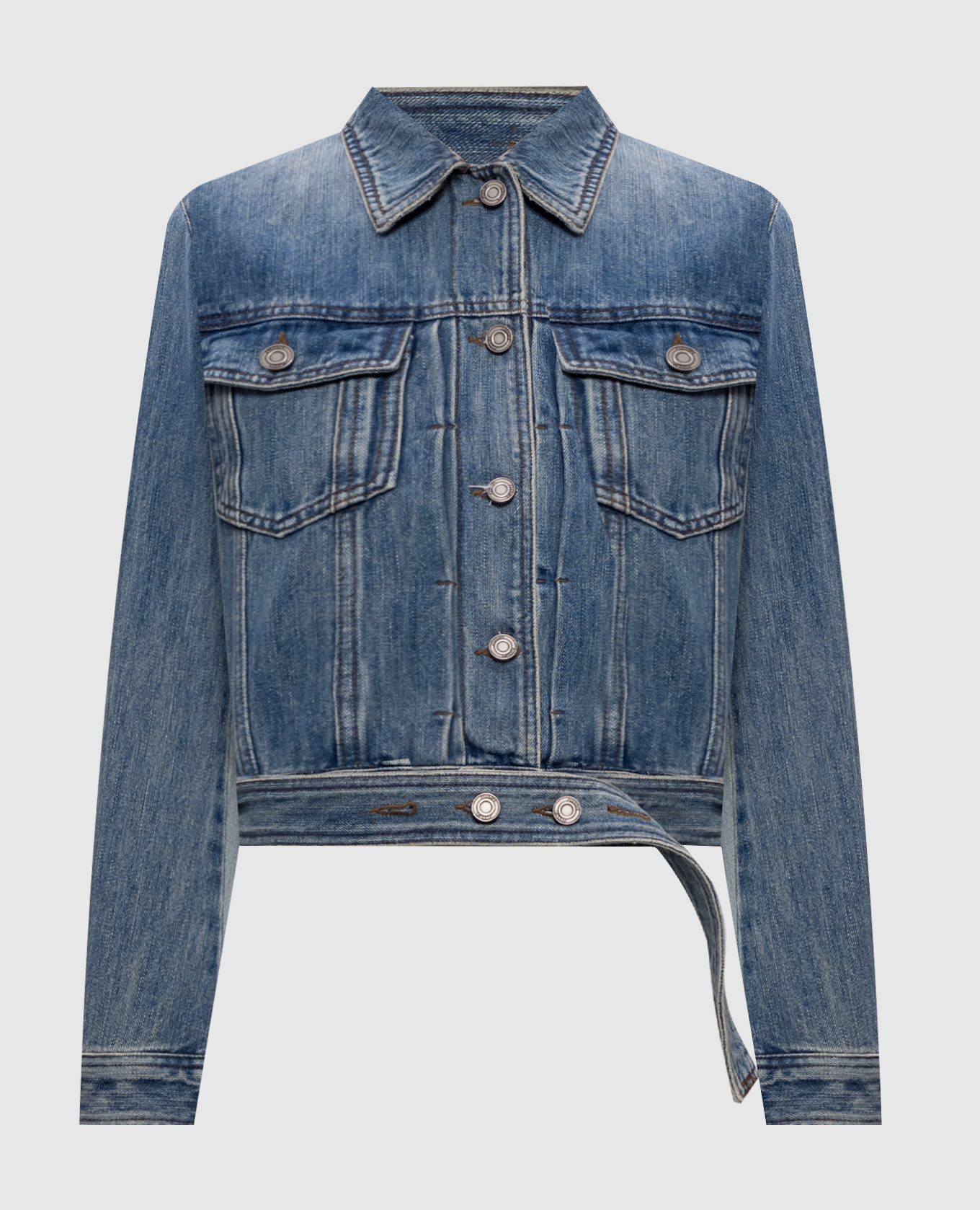 

Синяя джинсовая куртка с винтажным эффектом, Синий, Джинсовые куртки