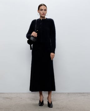 LISA YANG Черная юбка миди Asta из кашемира 2023317