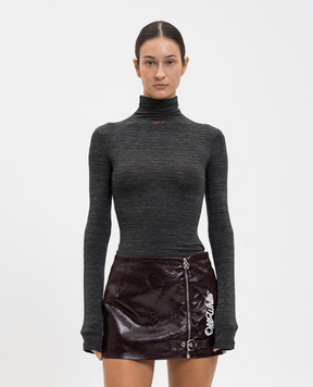 Off-White Сірий меланжевий гольф з принтом 2AD275F25JER001