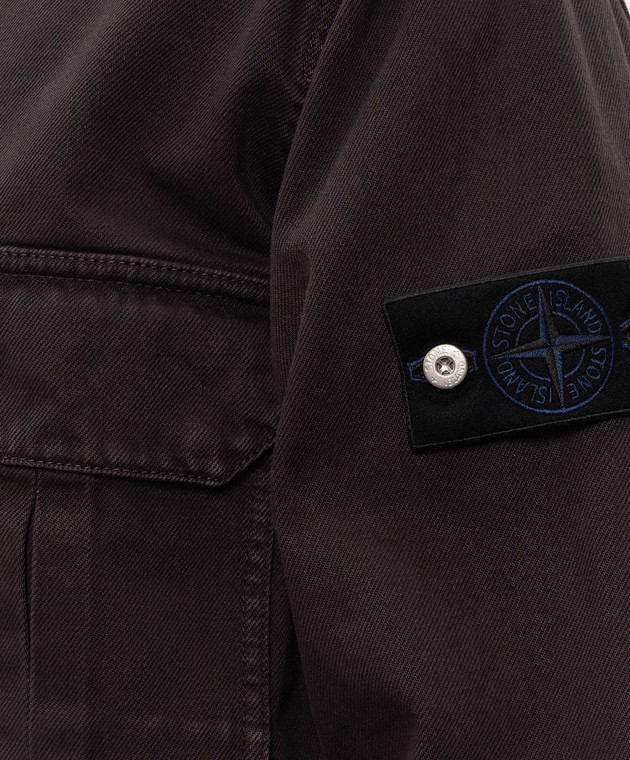 Stone Island Коричнева джинсова куртка в стилі сорочки L2S141200002S0J24 зображення 5