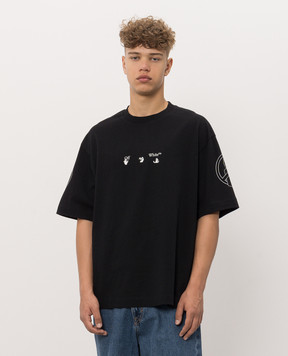 Off-White Черная футболка с принтом Ne i Ghbourhood 44MAA120F26J006