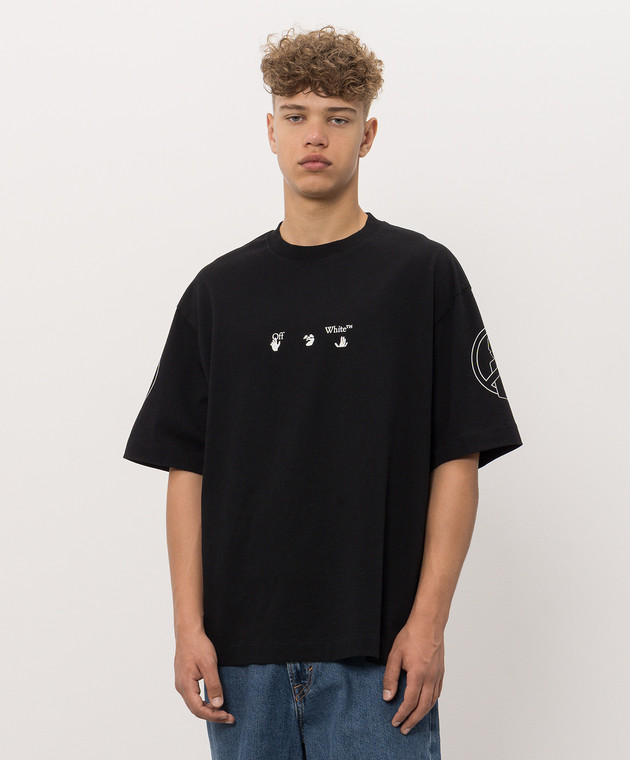 Off-White Черная футболка с принтом Ne i Ghbourhood 44MAA120F26J006 изображение 3