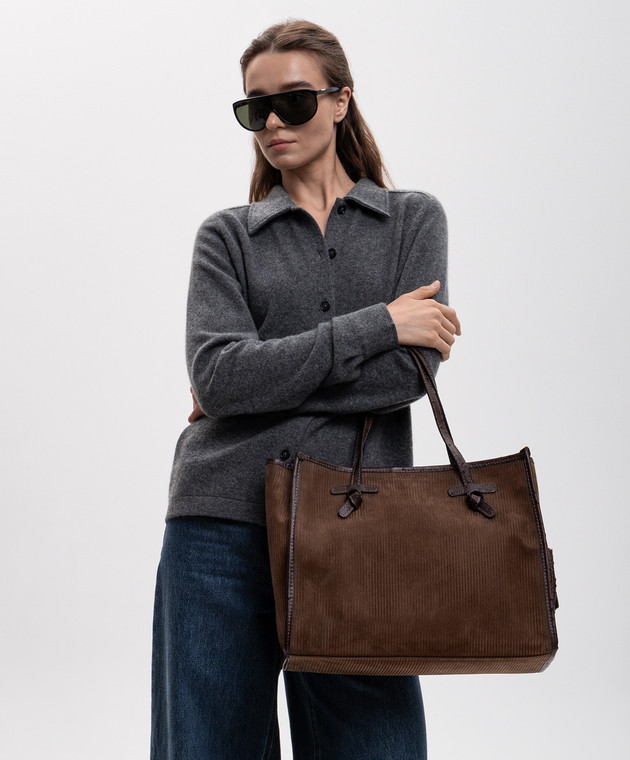 Gianni Chiarini Коричневая замшевая сумка-тоут BS12470TMBY изображение 2