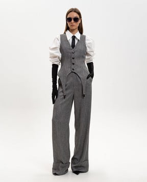 Nissa Серый жилет в узор V16061