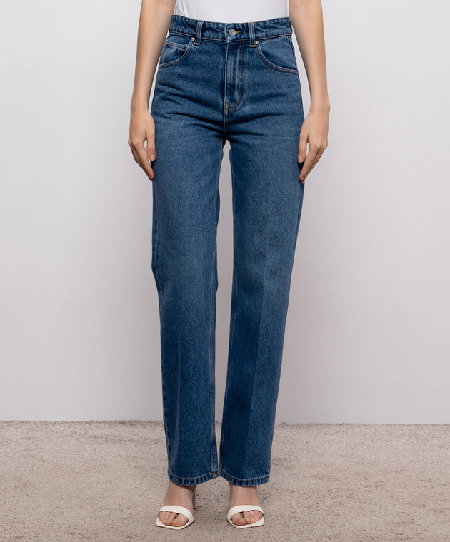 Victoria Beckham Синие джинсы с эффектом потертости 1326DJE005216WR изображение 3