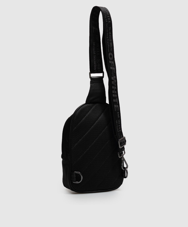 Off-White Чорна сумка-слінг з принтом емблеми OWMNQ12F26FB01 зображення 3