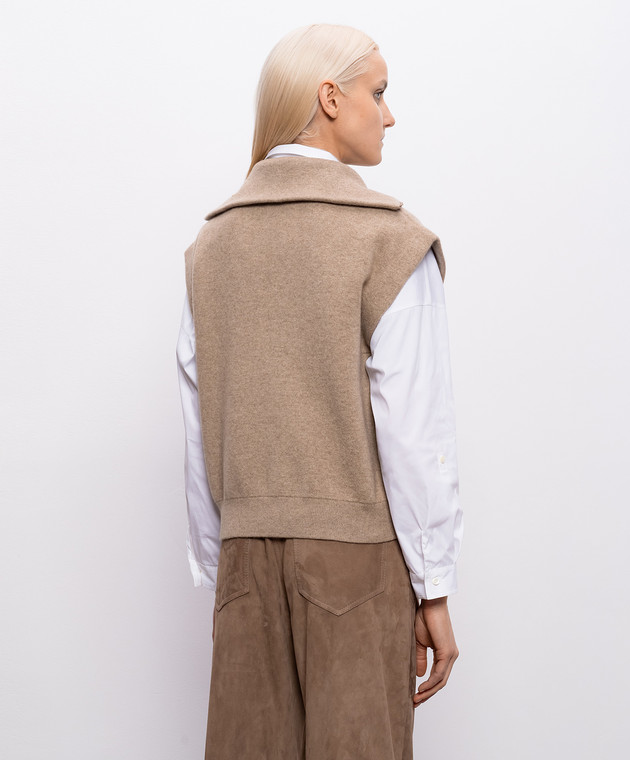 Brunello Cucinelli Коричневый жилет из кашемира M12237846P изображение 4