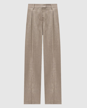 Brunello Cucinelli Бежевые брюки с шерстью MP517P8884