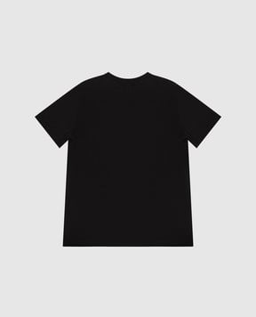 Dolce&Gabbana Дитяча чорна футболка з вишивкою логотипа L5JTNKG7PYF812+