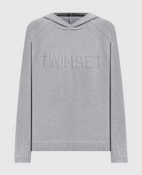 Twinset Серые худи с узором логотипа 262LI3NCC