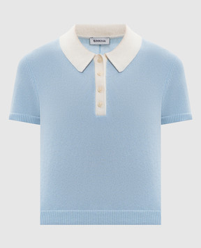 Simkhai Блакитний топ з кашеміру з коміром-поло 1262204K