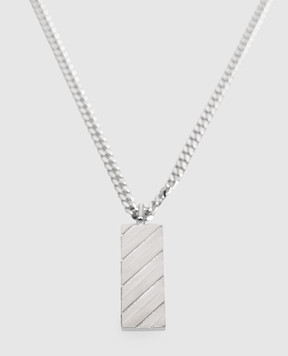 Off-White Сріблястий ланцюжок з підвіскою OMOB15WC99MET001