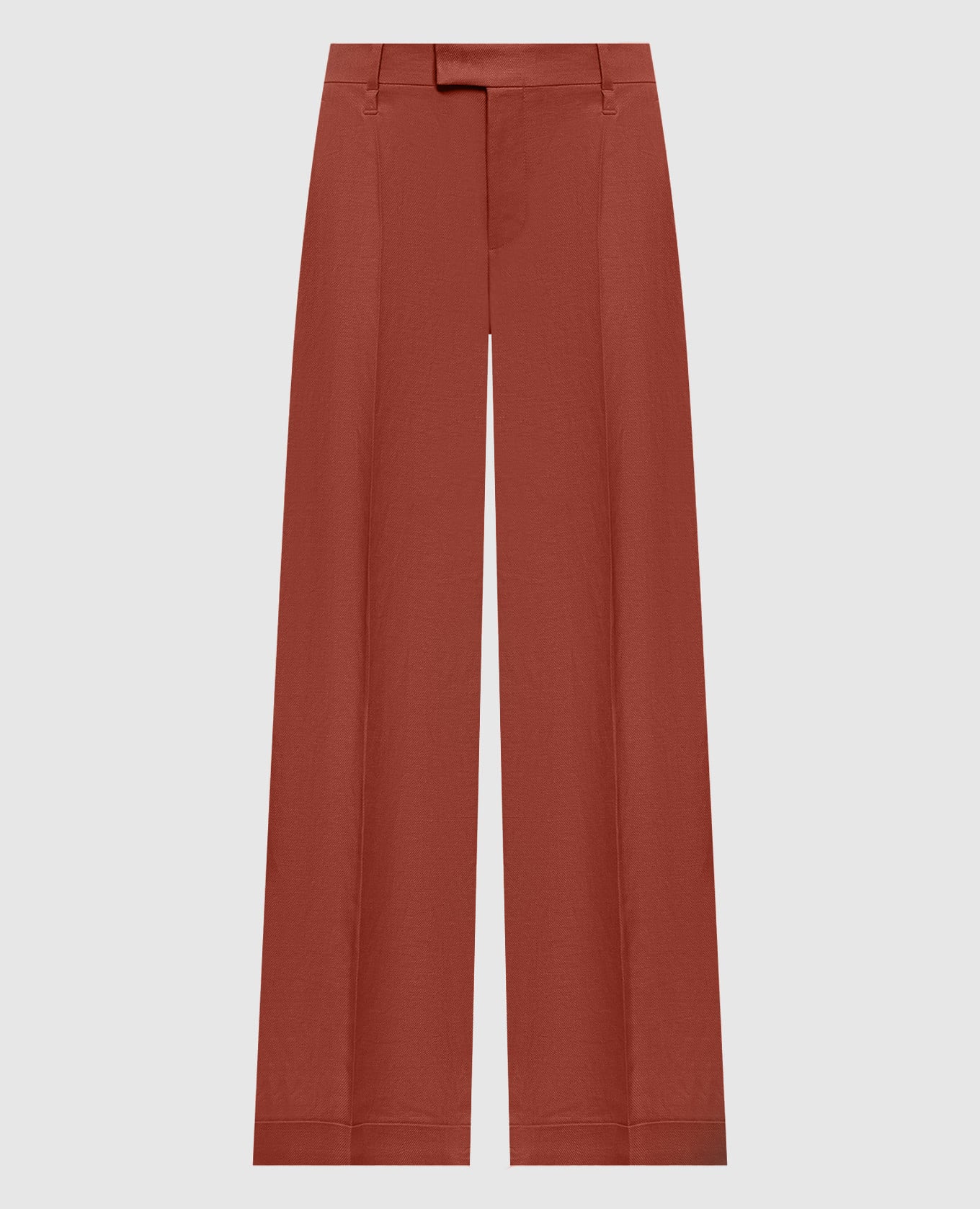 Розовые брюки из льна