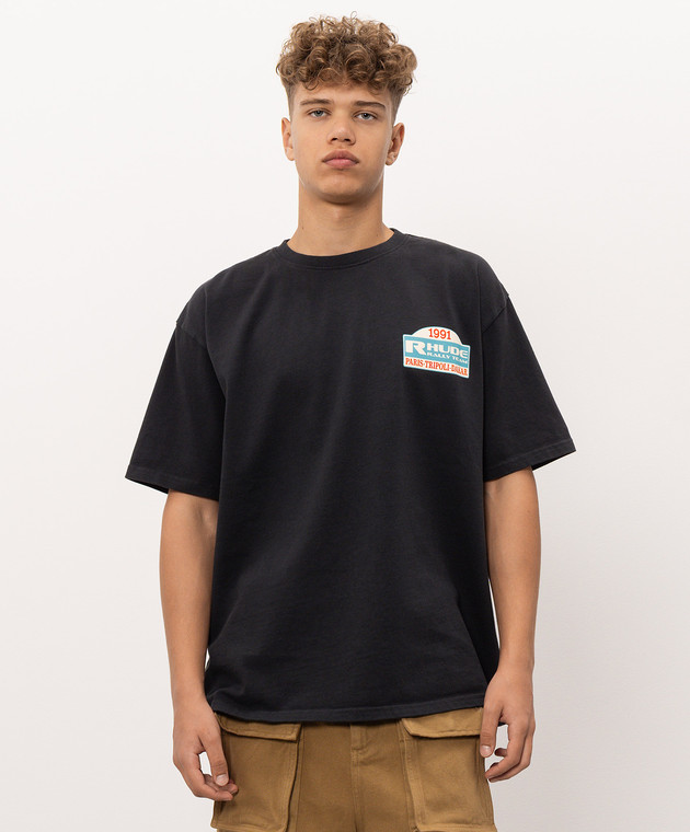 Rhude Черная футболка Tripoli Rally Team RHPF26TT09012 изображение 3