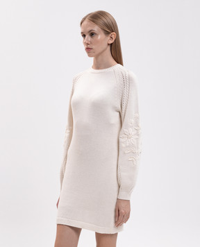 Twinset Платье цвета айвори с шерстью 262TT3181