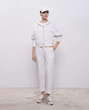 Peserico Білі меланжеві спортивні штани з відворотами P04858J0R102347