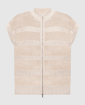 Peserico Бежевий жилет з паєтками S99123F0509110