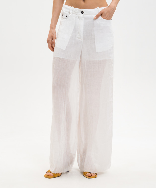 Masnada Білі штани з рамі 8053 зображення 3