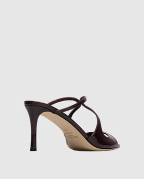 Jimmy Choo Бордові шкіряні лаковані мюлі Anise ANISE75PAT