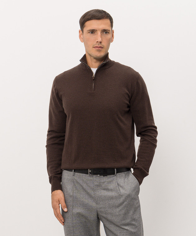 Cashmere&Whiskey Коричневий джемпер з кашеміру MU866A1312525R зображення 3