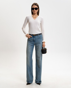 Valentino Білий пуловер із кашеміру з вишивкою логотипа 8B3KC71MA2H