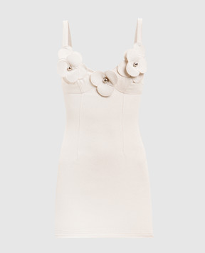 David Koma Бежева сукня міні з квітковою аплікацією RE26DK107DD