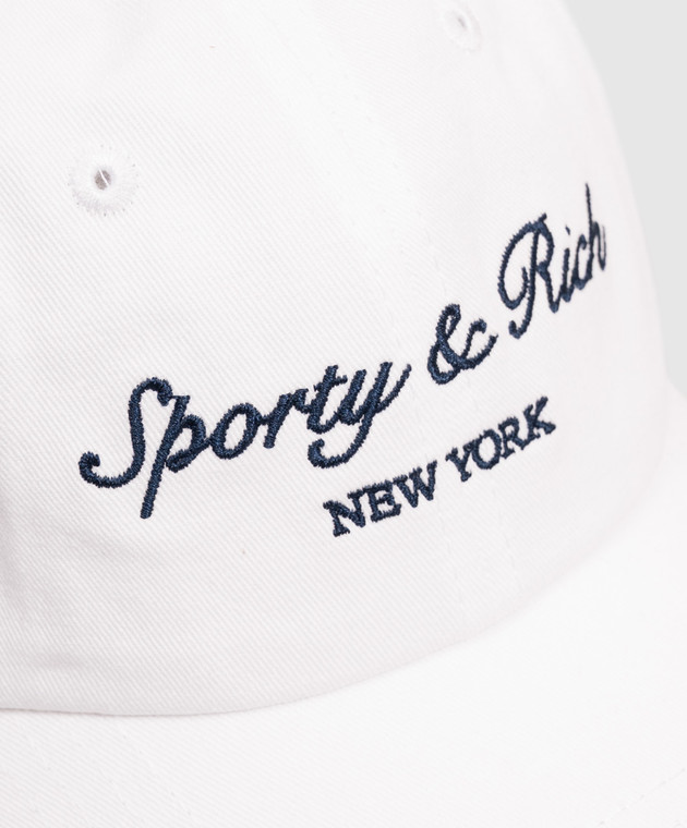 Sporty & Rich Дитяча біла кепка Syracuse NY з вишивкою логотипа AC10175328WH01 зображення 3