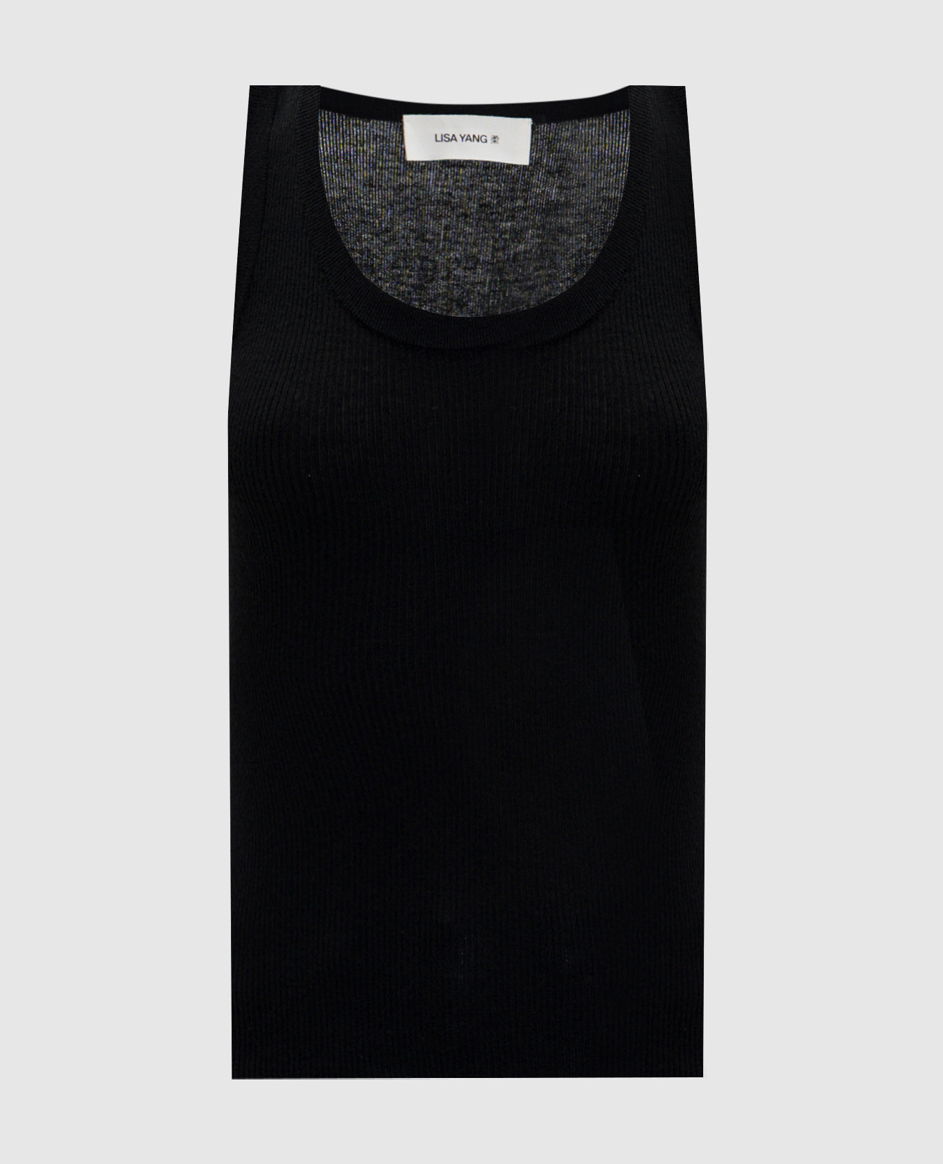 Черный топ в рубчик Ina из кашемира